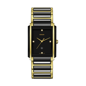 Mens  RADO : Black With Diamond Dial Ceramic Case Quartz Movement 50m Water Resistant Without Screw in Crown With Two Tone Ceramic Strap