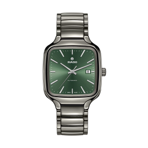 Mens  RADO : Green Dial CERAMIC CASE Automatic movement 50m Water Resistant Without Screw in Crown With Ceramic Strap