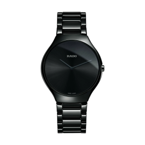 Mens  RADO : Black Dial CERAMIC CASE Quartz Movement 30m Water Resistant Without Screw in Crown With Ceramic Strap