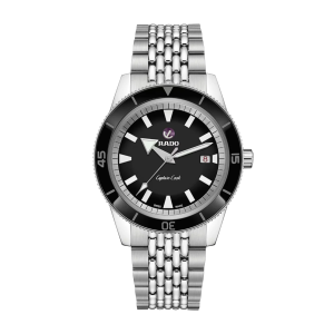 Mens  RADO : Black Dial Stainless Steel Case Automatic movement 200m Water Resistant Without Screw in Crown With Stainless Steel Strap