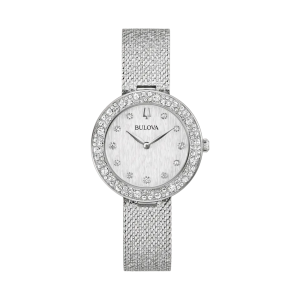 Bulova Crystal Collection Silver Dial Stainless Steel Quartz Watch 96L329