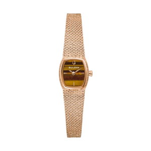 Bulova Goddess Of Time Brown Dial Rose Gold PVD Quartz Watch 97L185