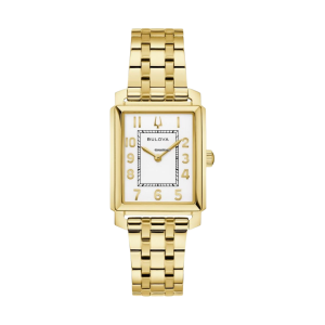 Bulova Sutton Collection White Dial Gold PVD Quartz Watch 97L186
