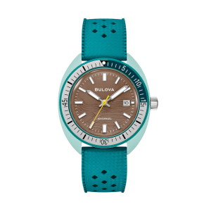 Bulova Sea Turtle Snorkel Brown Dial PVD Coated Steel Quartz Watch 98B446SET