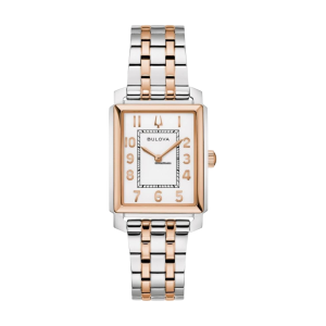 Bulova Sutton Collection White Dial Two Tone Quartz Watch 98L328