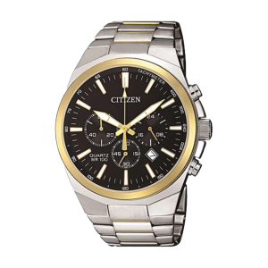 Citizen Classic Chrono Black Dial Two Tone Quartz Watch AN817458E