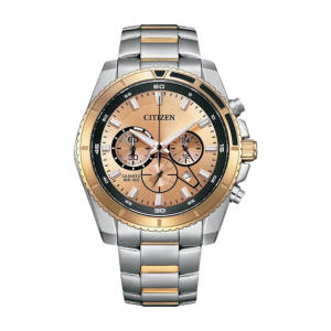 Citizen Classic Sport Chrono Brown Dial Two Tone Quartz Watch AN820459X