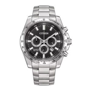 Citizen Classic Sport Chrono Black Dial Stainless Steel Quartz Watch AN823059E