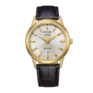 Citizen Eco Drive Dress Silver Dial Leather Solar Watch AW010213A