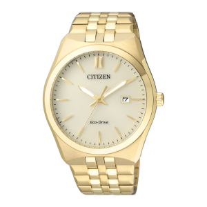 Citizen Eco Drive Dress Champagne Dial Gold PVD Solar Watch BM733261P