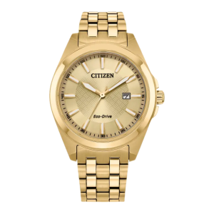 Citizen Eco Drive Dress Gold Dial Gold PVD Solar Watch BM753254P