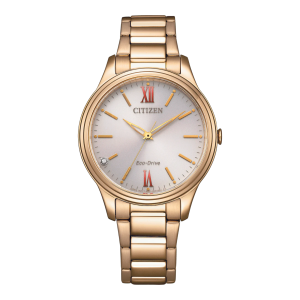 Citizen Classic Eco Drive Ladies Pink Dial Stainless Steel Automatic Watch EM041881X