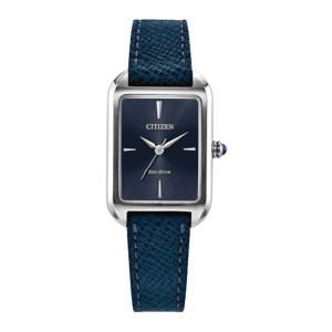 Citizen Classic Eco Drive Ladies Blue Dial Leather Solar Watch EM119006L