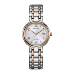 Citizen Eco Drive Dress Silver Dial Two Tone Solar Watch EW269684A