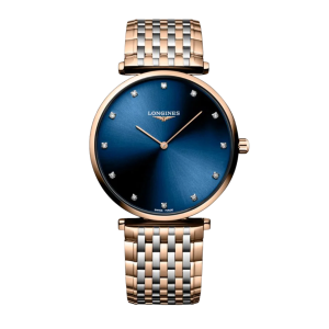 Longines La Grande Classique Blue Dial Rose Gold PVD Quartz Watch L48661987