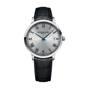 Ladies   RAYMOND WEIL : Silver Dial Stainless Steel Case Quartz Movement 50m Water Resistant Without Screw in Crown With Leather Strap