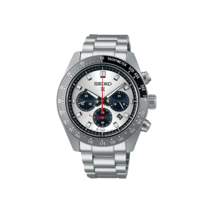 Seiko White Dial Stainless Steel Chronograph Watch SSC813P1