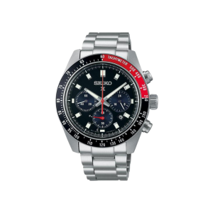 Seiko Black Dial Stainless Steel Chronograph Watch SSC915P1