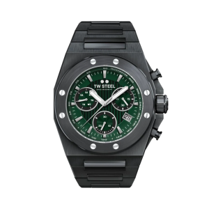 TW Steel Black Dial PVD Coated Steel Chronograph Watch CE4081