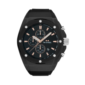 TW Steel Black Dial PVD Coated Steel Chronograph Watch CE4102