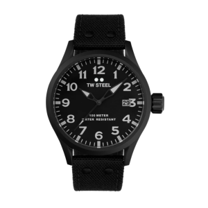 TW Steel Black Dial PVD Coated Steel Quartz Watch VS103