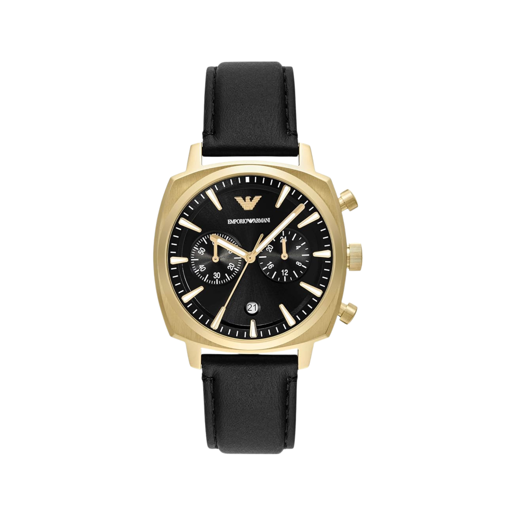Armani Black Dial Gold PVD Quartz Watch AR11690