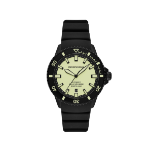 Armani Black Dial PVD Coated Steel Automatic Watch AR60085