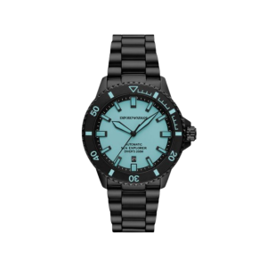 Armani Black Dial PVD Coated Steel Automatic Watch AR60084