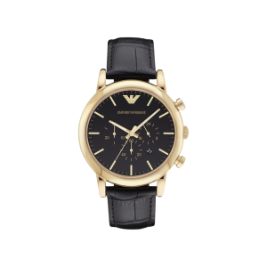 Armani Black Dial Gold PVD Chronograph Watch AR1917
